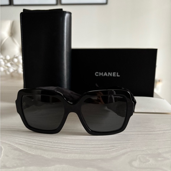 Chanel Brand New Acetate Square Heart Sunglasses BNIB - Picture 8 of 13